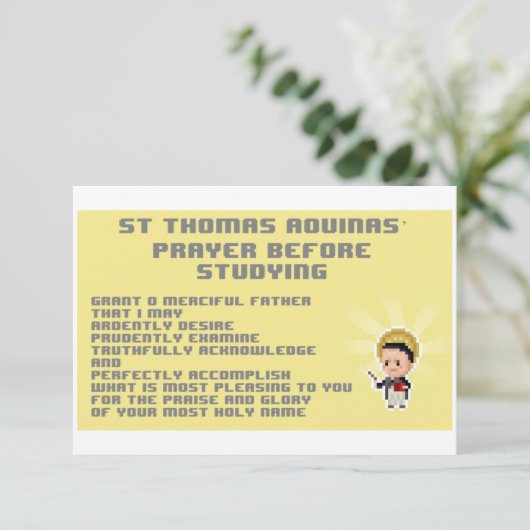 Pixelated Thomas Prayer Card Kaart (Staand voorkant)
