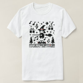 Pixelated Yuletide Magic Witch Feestelijke Spel Na T-shirt