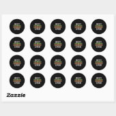 Pixelblok Beste Papa Ooit Aarde Gr Grappige Gamer  Ronde Sticker (Vel)