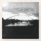 pixelbrug glazen onderzetter (Voorkant)