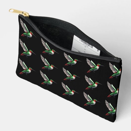 Pixeled Green Hummingbird Etui (Open)