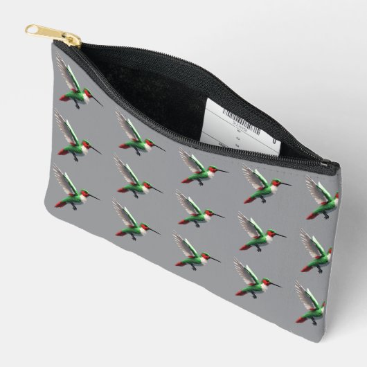 Pixeled Green Hummingbird Etui (Open)