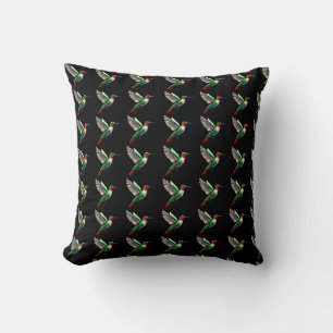 Pixeled Green Hummingbird Kussen