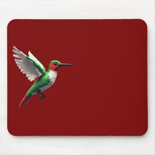 Pixeled Green Hummingbird Muismat (Voorkant)