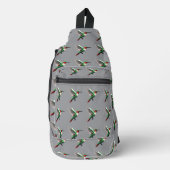Pixeled Green Hummingbird Sling Bag (Voorkant)