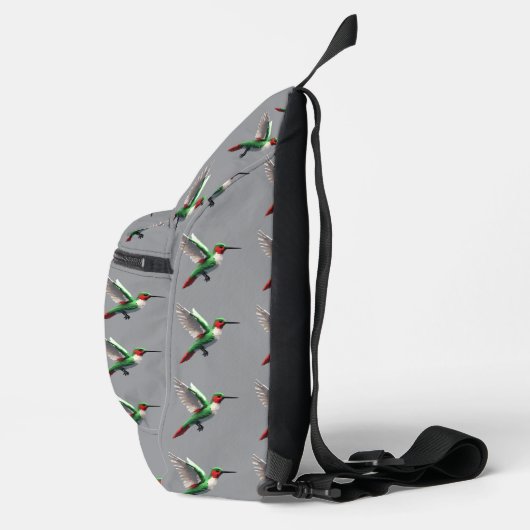 Pixeled Green Hummingbird Sling Bag (Rechts)