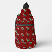 Pixeled Green Hummingbird Sling Bag (Voorkant)