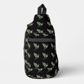 Pixeled Green Hummingbird Sling Bag (Voorkant)