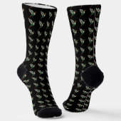 Pixeled Green Hummingbird Sokken (Gebogen)