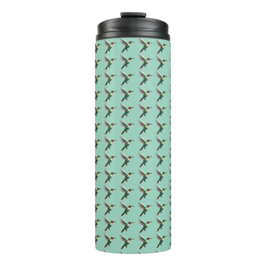Pixeled Green Hummingbird Thermosbeker (Voorkant)