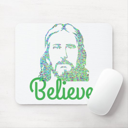 Pixeled Image of Jesus Desktop Computer Mousepad Muismat (Met muis)