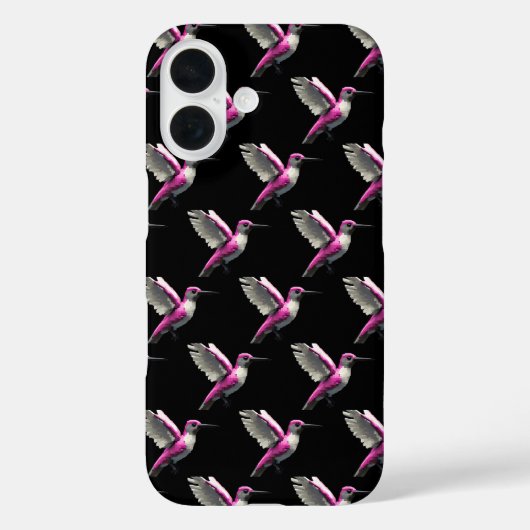 Pixeled Pink Hummingbird Case-Mate iPhone Case (Achterkant)