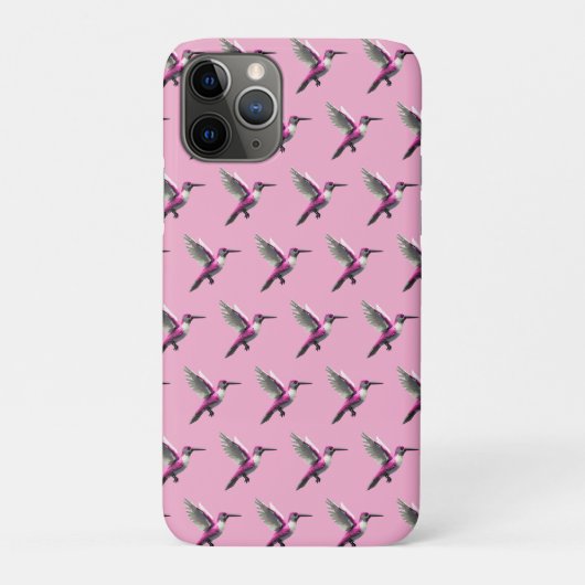 Pixeled Pink Hummingbird Case-Mate iPhone Case (Achterkant)