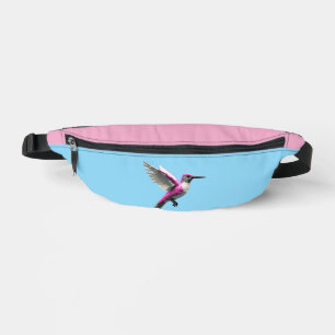 Pixeled Pink Hummingbird Heuptasje