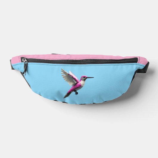 Pixeled Pink Hummingbird Heuptasje (Liggend)
