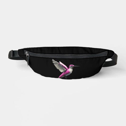 Pixeled Pink Hummingbird Heuptasje (Voorkant)