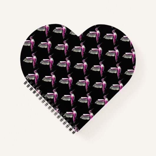 Pixeled Pink Hummingbird Notitieboek (Voorkant)