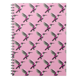 Pixeled Pink Hummingbird Notitieboek