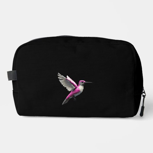 Pixeled Pink Hummingbird Toilettasje (Voorkant)