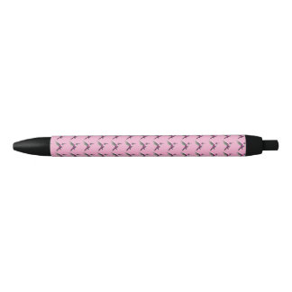 Pixeled Pink Hummingbird Zwarte Inkt Pen