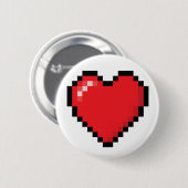 Pixeled Red-game-hart Ronde Button 5,7 Cm (Voorkant /achterkant)