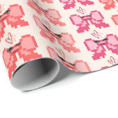 Pixelen Boog in Hoge Hakken Patroon Cadeaupapier (Rol Hoek)