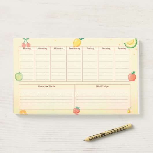 Pixelfrüchte Wochenplaner Post-it® Notes (Op bureau)