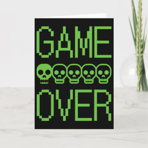 Pixelgamer Schedel Game Over Retro Videogame Arcad Kaart