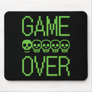Pixelgamer Schedel Game Over Retro Videogame Arcad Muismat
