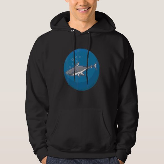 Pixelhaai Onderwater Hoodie (Voorkant)