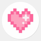 Pixelhart Ronde Sticker (Voorkant)