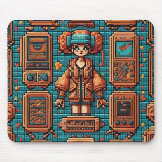pixelillustratie muismat (Voorkant)
