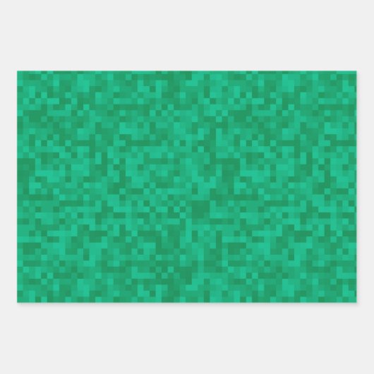 Pixelized Green Pack Inpakpapier Vel (Voorkant 2)