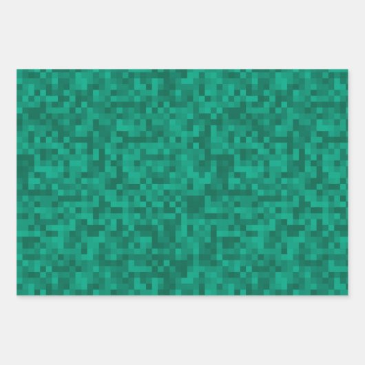 Pixelized Green Pack Inpakpapier Vel (Voorkant 3)