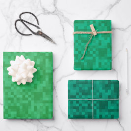 Pixelized Green Pack Inpakpapier Vel