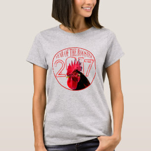 Pixelized Rooster Chinees Nieuwjaar 2017 Vrouwen T T-shirt