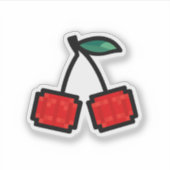 Pixelkersen Sticker (Voorkant)