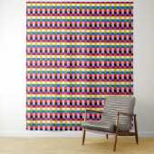 Pixelkleurig rood Paars geel blauw tapijt Wandkleed (In situ)