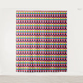 Pixelkleurig rood Paars geel blauw tapijt Wandkleed (Voorkant)