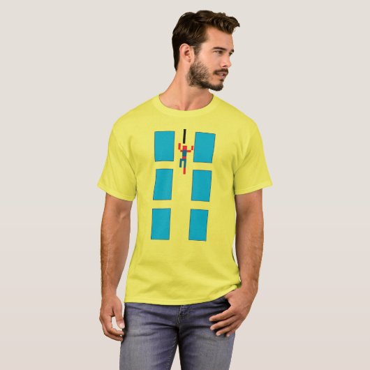 pixelklimmer t-shirt (Voorkant volledig)