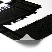 Pixelkunst, dorpsstad in de sneeuwberg | AI Art. Poster (Hoek)