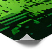 Pixelkunst, koel groen bos | AI Art. Poster (Hoek)