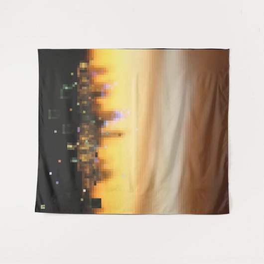 Pixelkunst met stadslichten wandkleed (Voorkant (horizontaal))