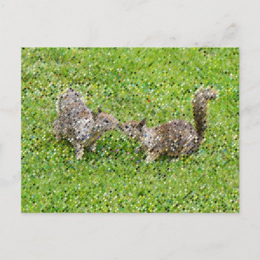 Pixelkunst - Twee eekhoorns Briefkaart (Voorkant)