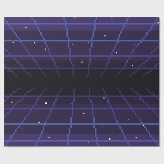 pixelkunst van 80s Retro sci-Fi achtergrond. Pixel Cadeaupapier (Vlak)