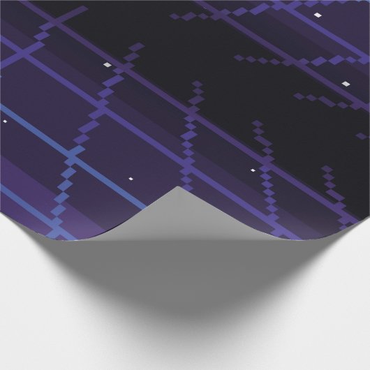 pixelkunst van 80s Retro sci-Fi achtergrond. Pixel Cadeaupapier (Hoek)