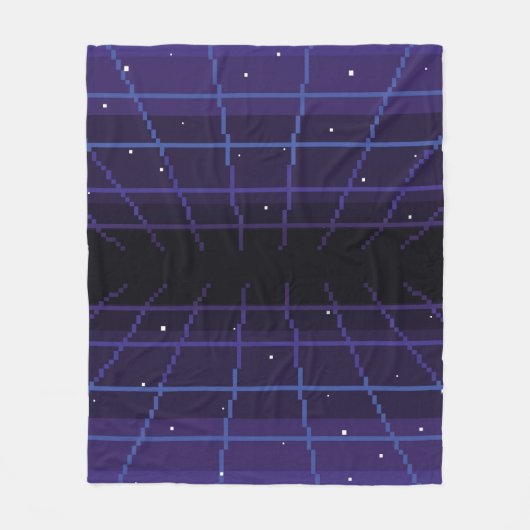 pixelkunst van 80s Retro sci-Fi achtergrond. Pixel Fleece Deken (Voorkant)