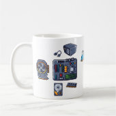 Pixelkunst van PC-component Koffiemok (Links)