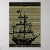 Pixelkunst, zeilboot op het zee | AI Art. Poster (Voorkant)