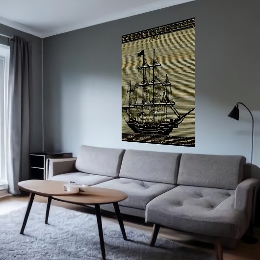 Pixelkunst, zeilboot op het zee | AI Art. Poster